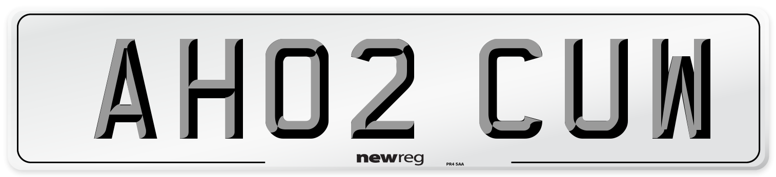 AH02 CUW Number Plate from New Reg